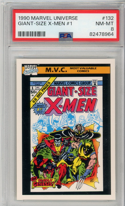 1990 Marvel Universe Giant-Size X-Men #1 #132 Graded Card PSA 8
