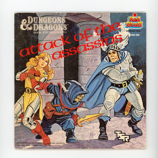 1984 Kid Stuff Records TSR Dungeons & Dragons Attack of the Assassins 33RPM 7" Vintage Vinyl Record & Book