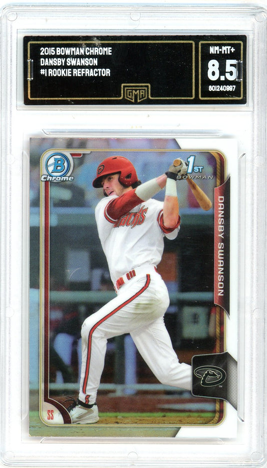 2015 Bowman Chrome Dansby Swanson Graded Rookie Card #1 GMA 8.5