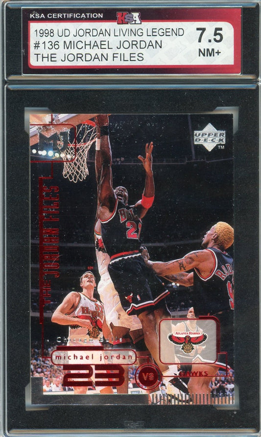 1998 UD Michael Jordan Living Legend The Jordan Files #136 Graded Card KSA 7.5