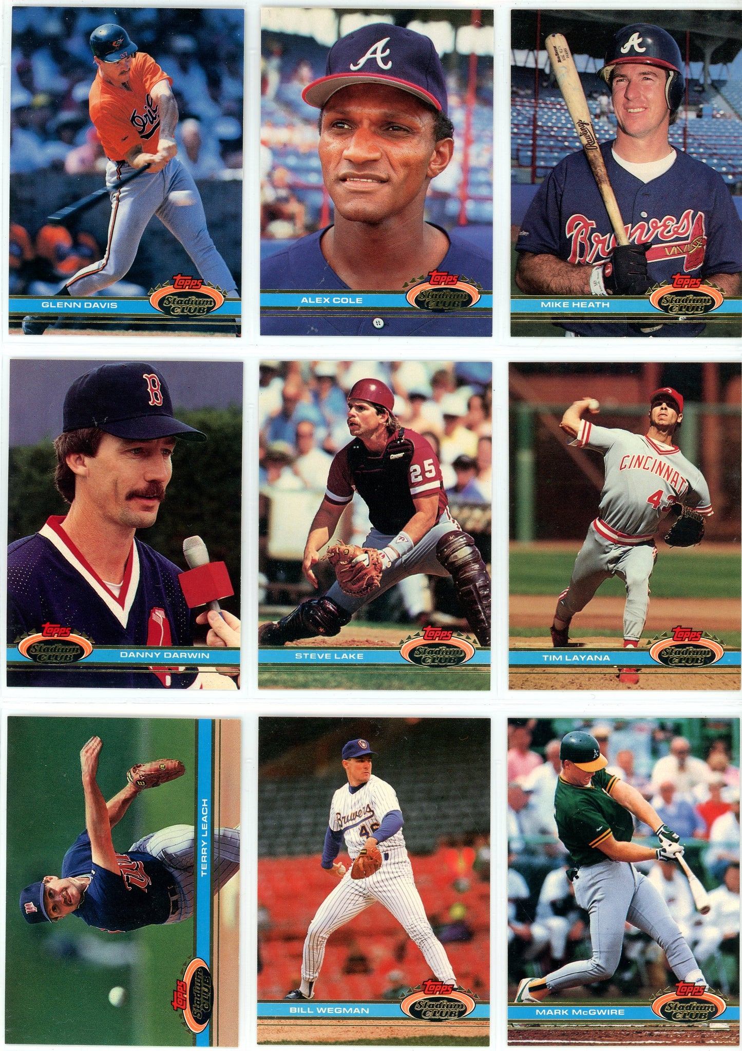 1991 Topps Stadium Club MLB Baseball Card Complete Set (600 Cards) + Charter Members *Baseball Only* (32 Cards)