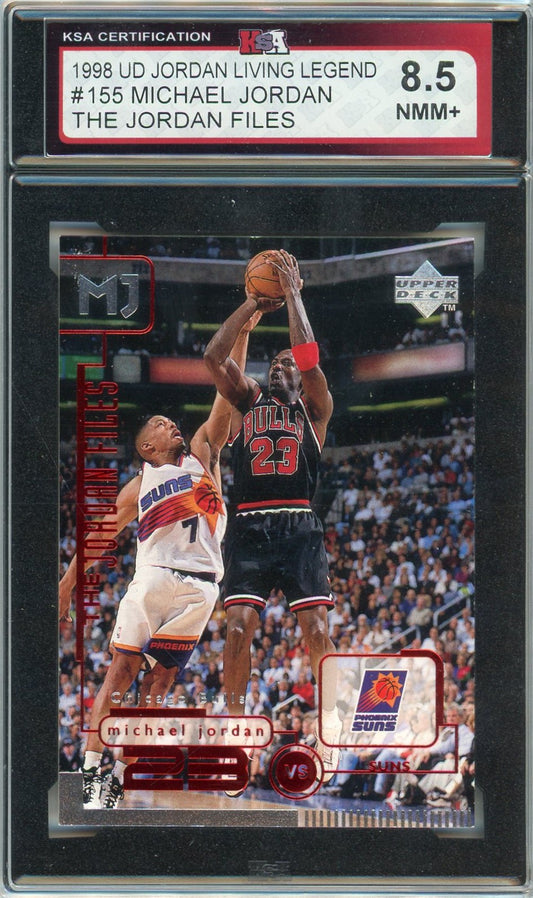 1998 UD Michael Jordan Living Legend The Jordan Files #155 Graded Card KSA 8.5