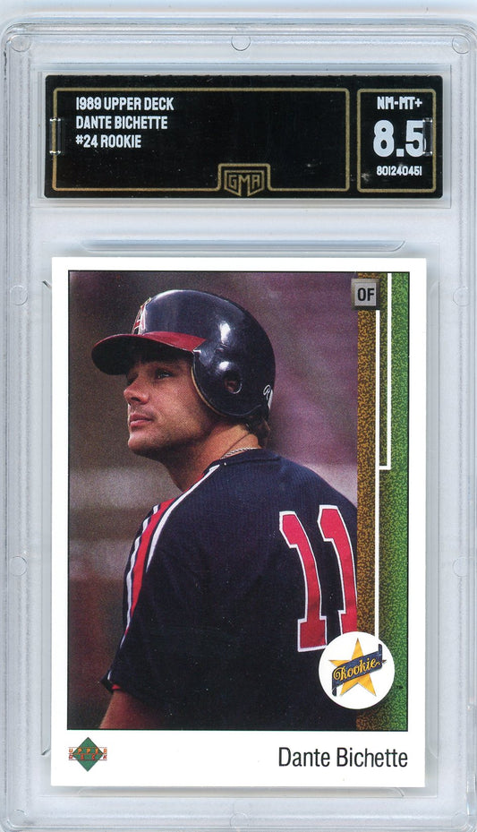 1989 Upper Deck Dante Bichette Graded Rookie Card #24 GMA 8.5