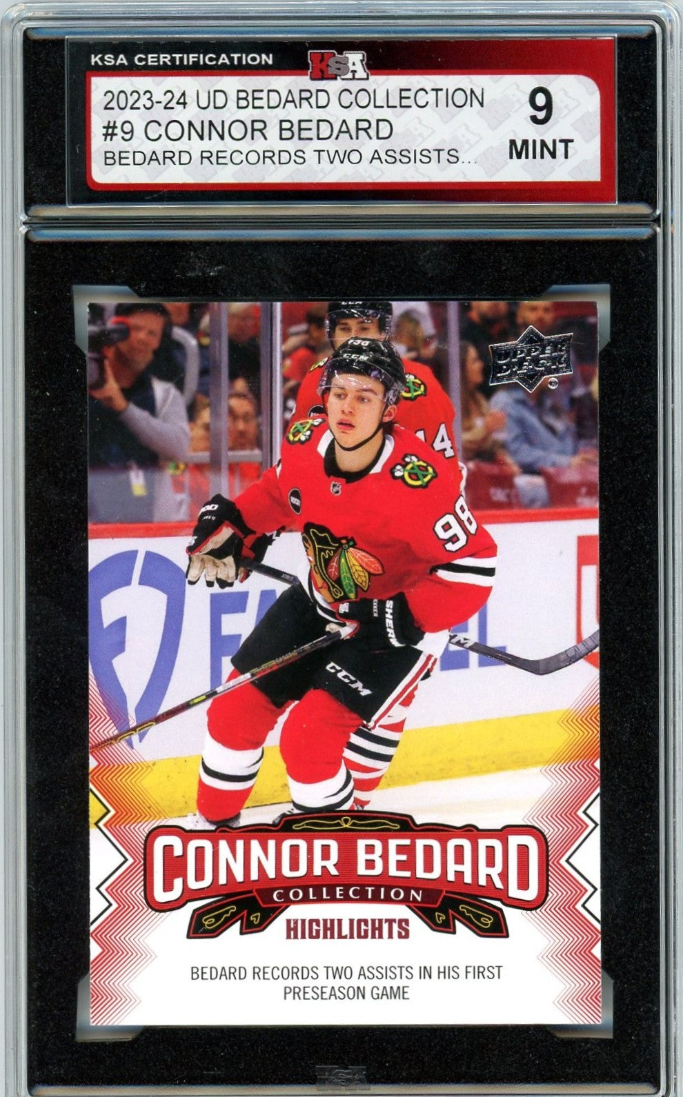 2023/24 Upper Deck Bedard Collection Bedard Records Graded Card #9 KSA 9