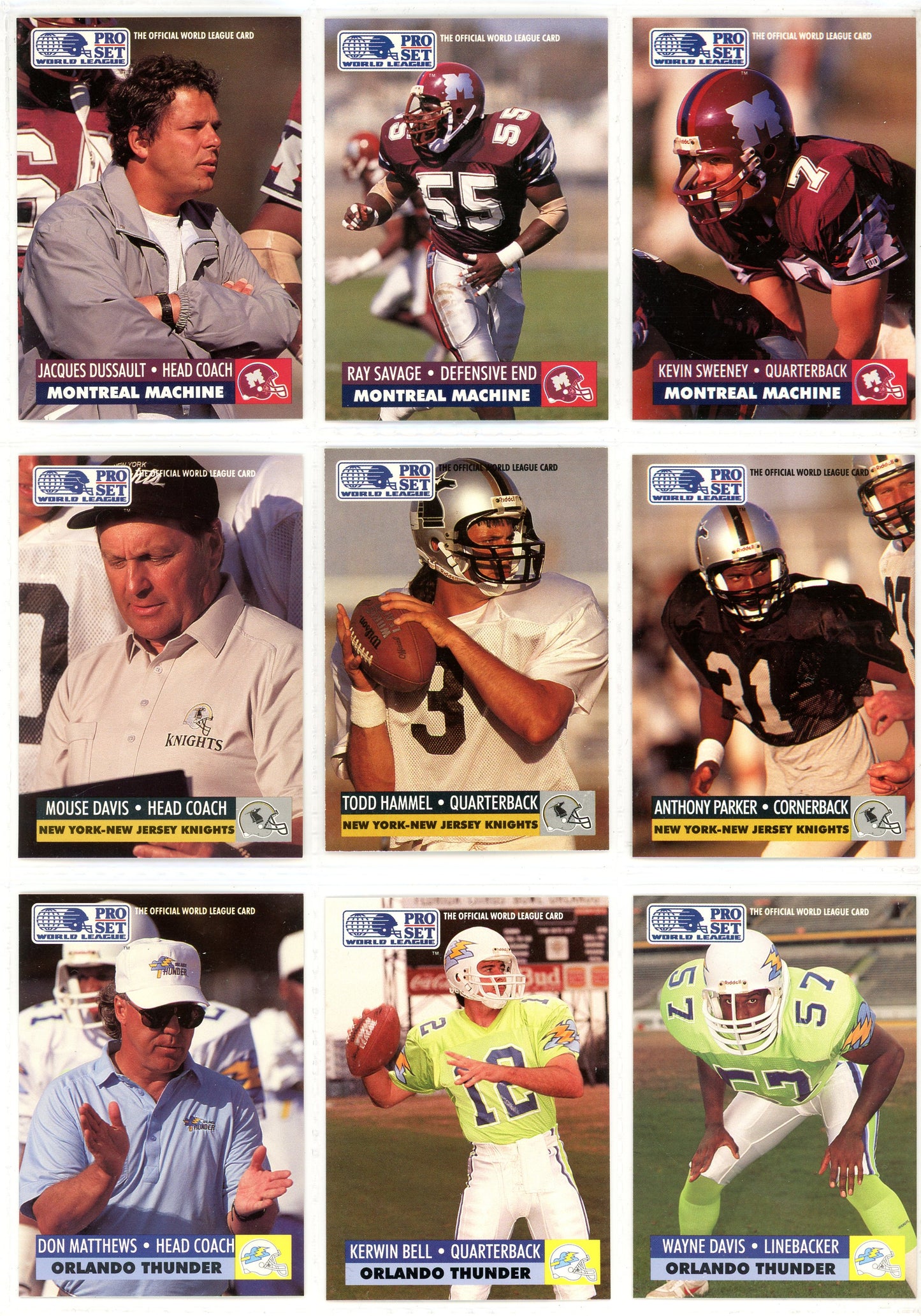 1991 Pro Set NFL Football Card Series 1 Complete Set + WLAF Subset (447 Cards)