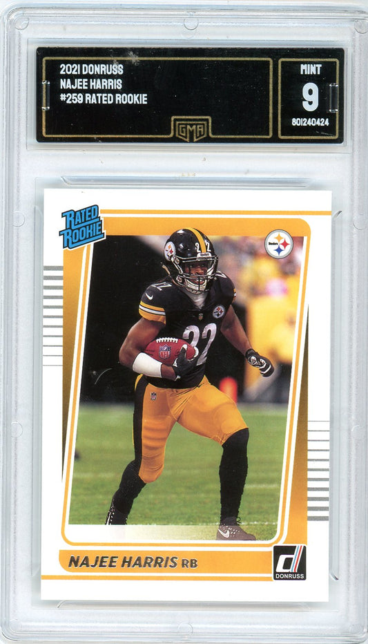 2021 Donruss Najee Harris Graded Rookie Card #259 GMA 9