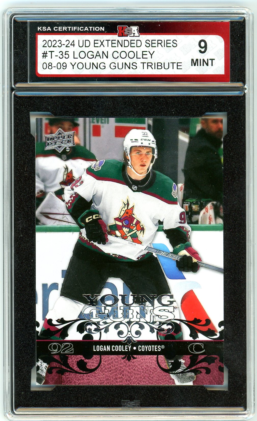 2023/24 Upper Deck Extended Logan Cooley Young Guns Tribute Graded Rookie Card #T-35 KSA 9