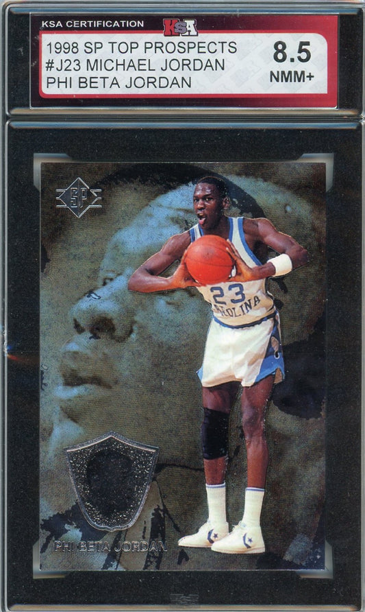 1998 UD SP Top Prospects Michael Jordan Phi Beta Graded Card #J23 KSA 8.5