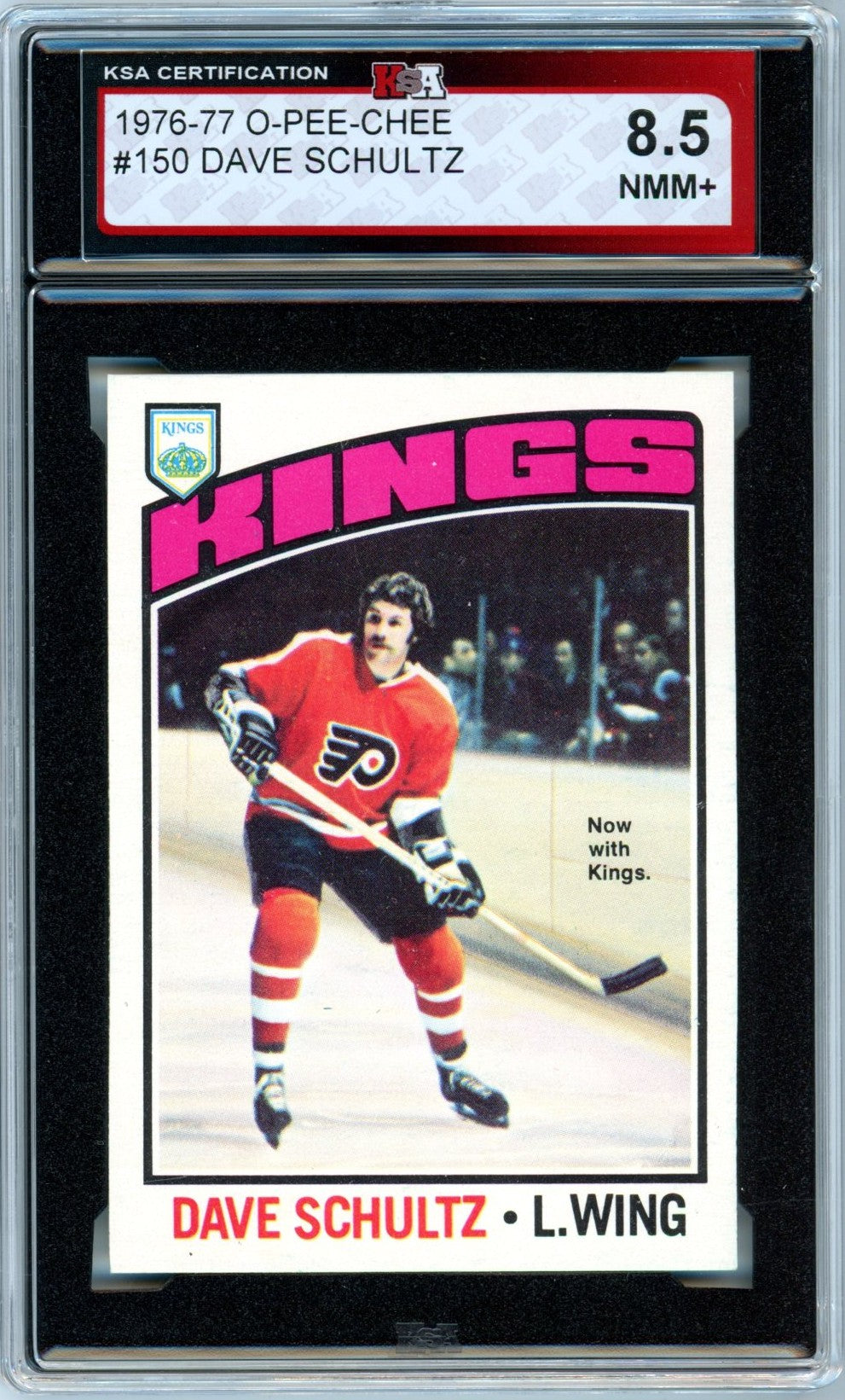 1976/77 OPC O-Pee-Chee Dave Schultz #150 Graded Hockey Card KSA 8.5