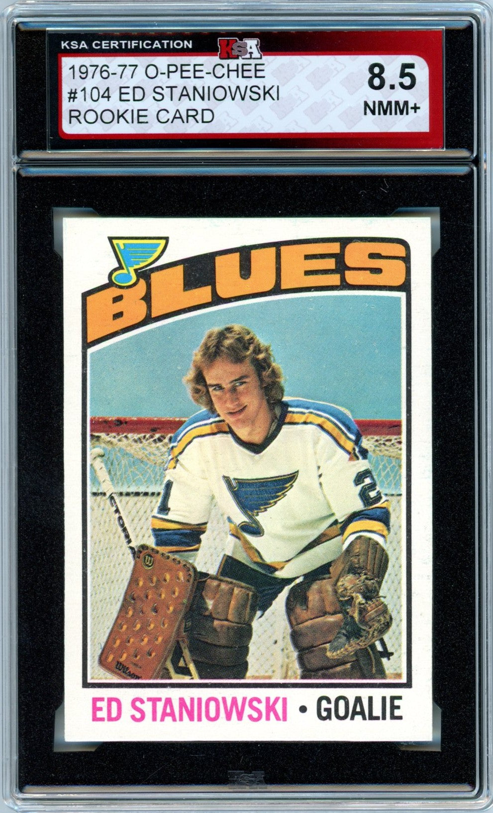 1976/77 OPC O-Pee-Chee Ed Staniowski #104 Graded Rookie Card KSA 8.5