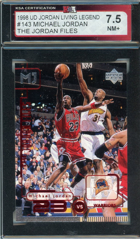 1998 UD Michael Jordan Living Legend The Jordan Files #143 Graded Card KSA 7.5