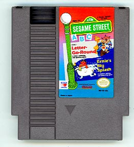 1988 Sesame Street ABC 2-in-1 NES Video Game Cartridge