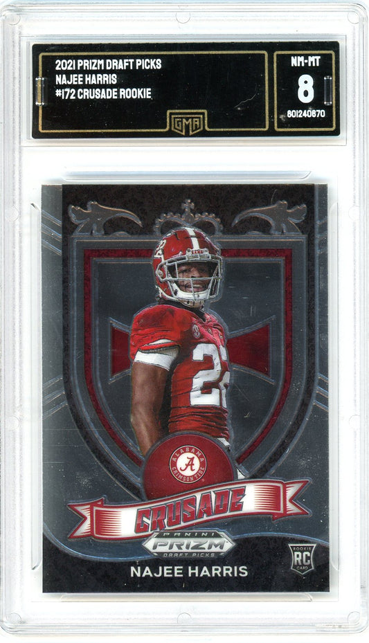 2021 Panini Prizm Draft Picks Najee Harris Graded Rookie Card #172 GMA 8