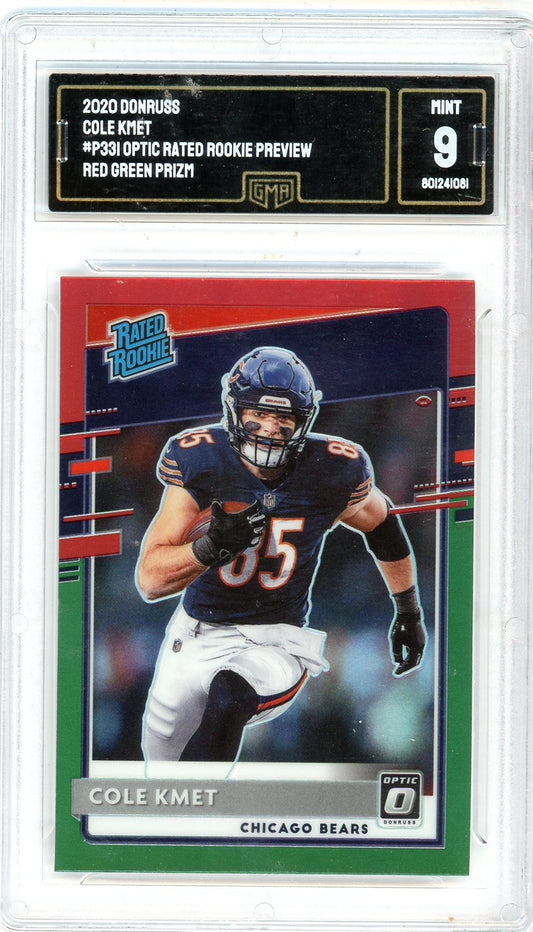 2020 Donruss Optic Cole Kmet Graded Rookie Card #P331 GMA 9