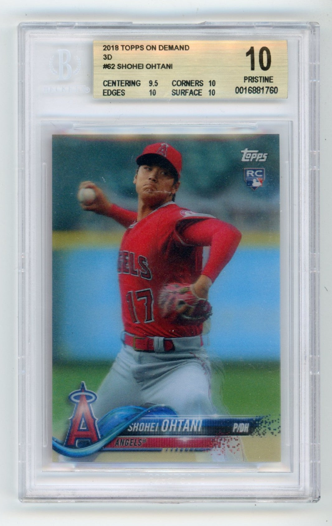 2018 Topps On Demand Shohei Ohtani 3D #62 Graded Rookie Card BGS 10 POP 42 Extremely Rare