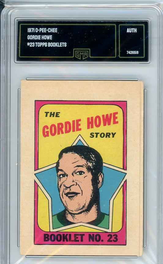 1971 OPC Gordie Howe #23 Topps Booklets Graded Card GMA Authenticated
