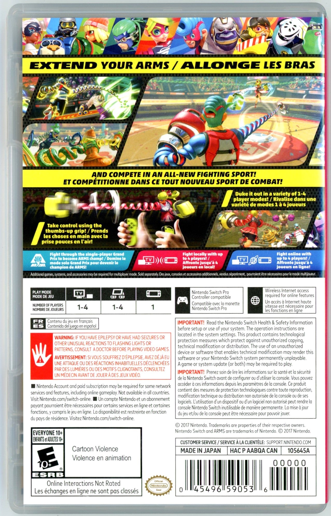 2017 Arms Nintendo Switch Video Game Cartridge In Box