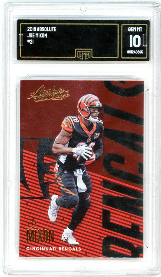 2018 Absolute Joe Mixon Graded Football Card #21 GMA 10