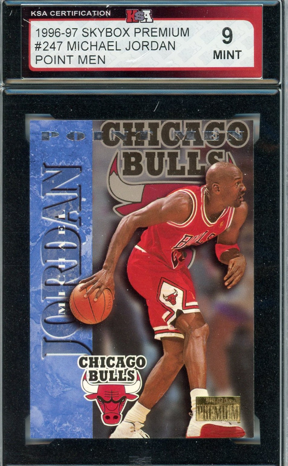 1996/97 Skybox Premium Michael Jordan Point Men Graded Card #247 KSA 9