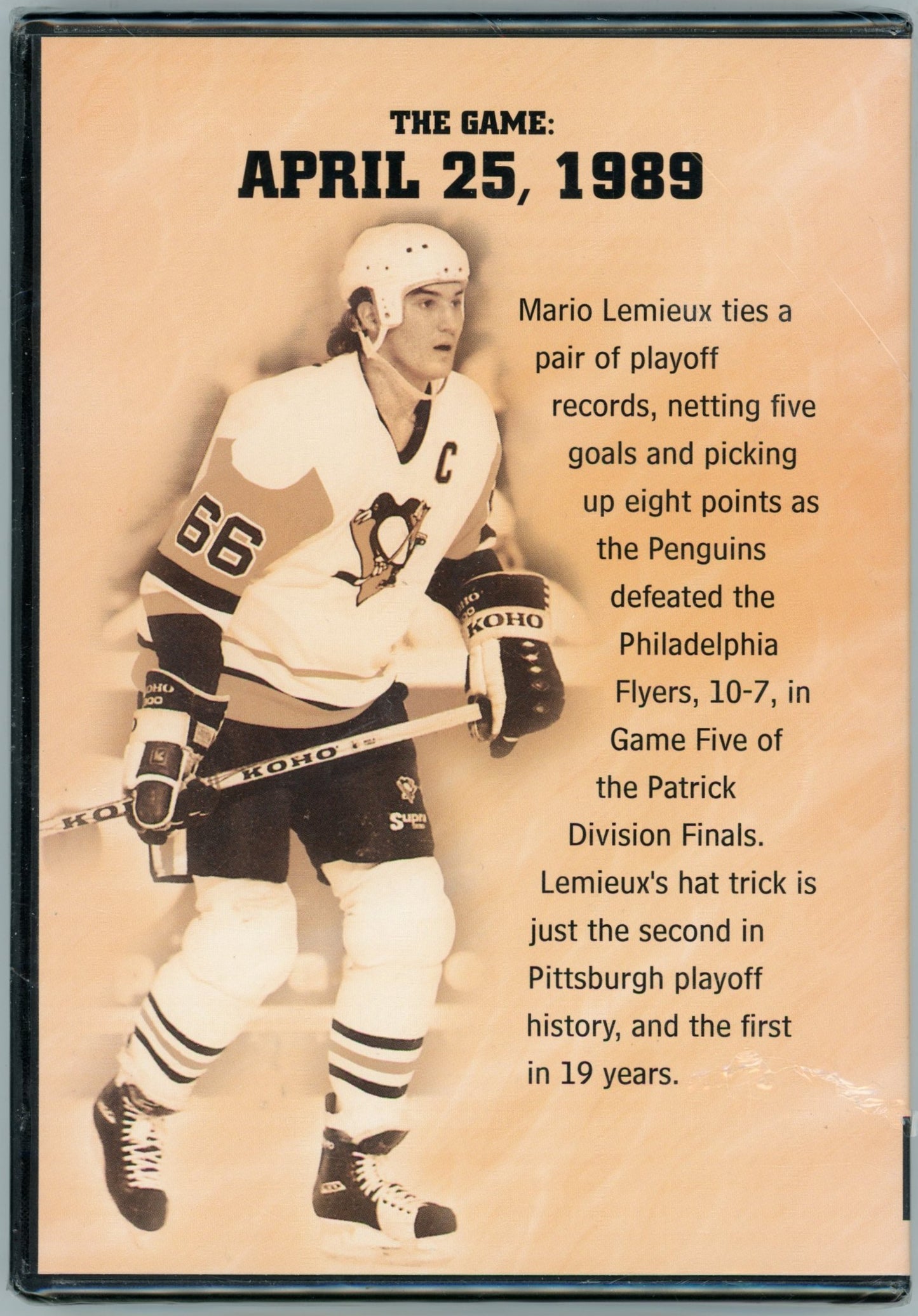 Classic Pittsburgh Penguins Game DVD Penguins vs. Flyers (April 15, 1989) Sealed Mario Lemieux 8 Point Game