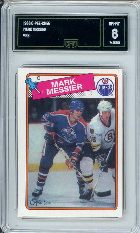 1988 OPC Mark Messier #93 Graded Card GMA 8