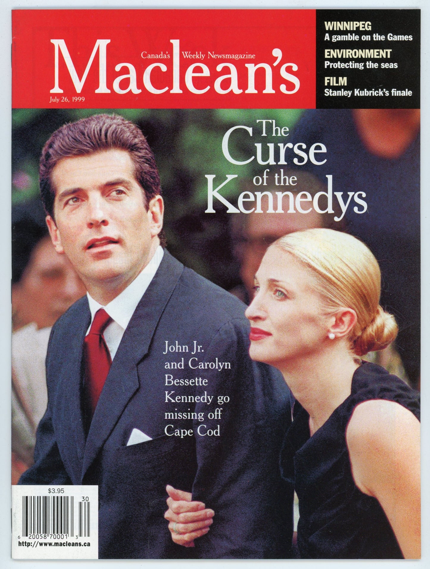 Maclean's Vintage News Magazine (July 26, 1999) JFK Jr. Carolyn Bessette