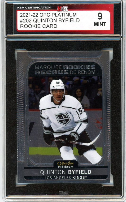 2021/22 OPC O-Pee-Chee Platinum Quinton Byfield Graded Rookie Card KSA 9