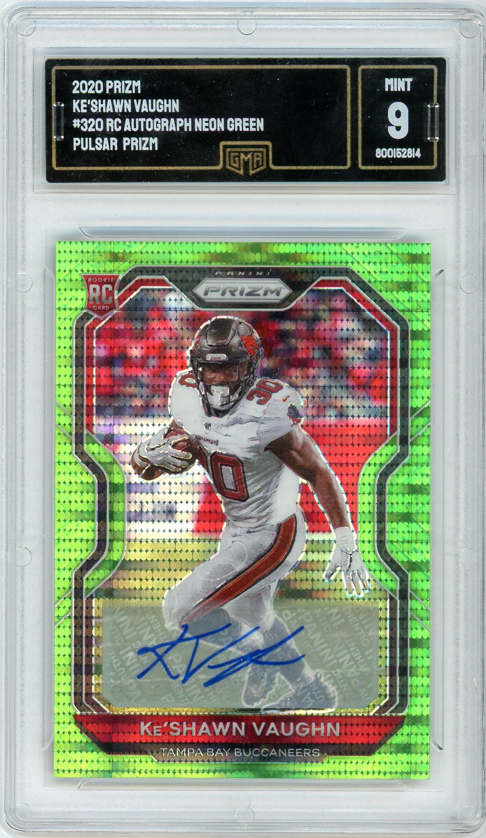 2020 Panini Prizm Ke'Shawn Vaughn Graded Autograph Card #320 GMA 9