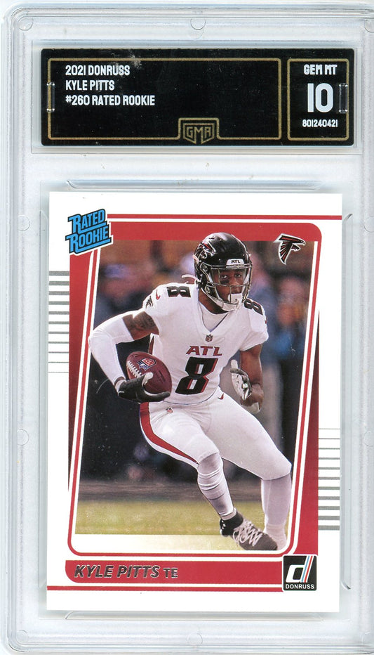 2021 Donruss Kyle Pitts Graded Rookie Card #260 GMA 10