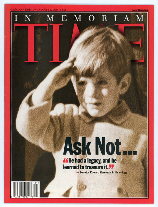 Time Canadian Edition Special Issue Vintage Magazine (August 2, 1999) JFK Jr. Memorial