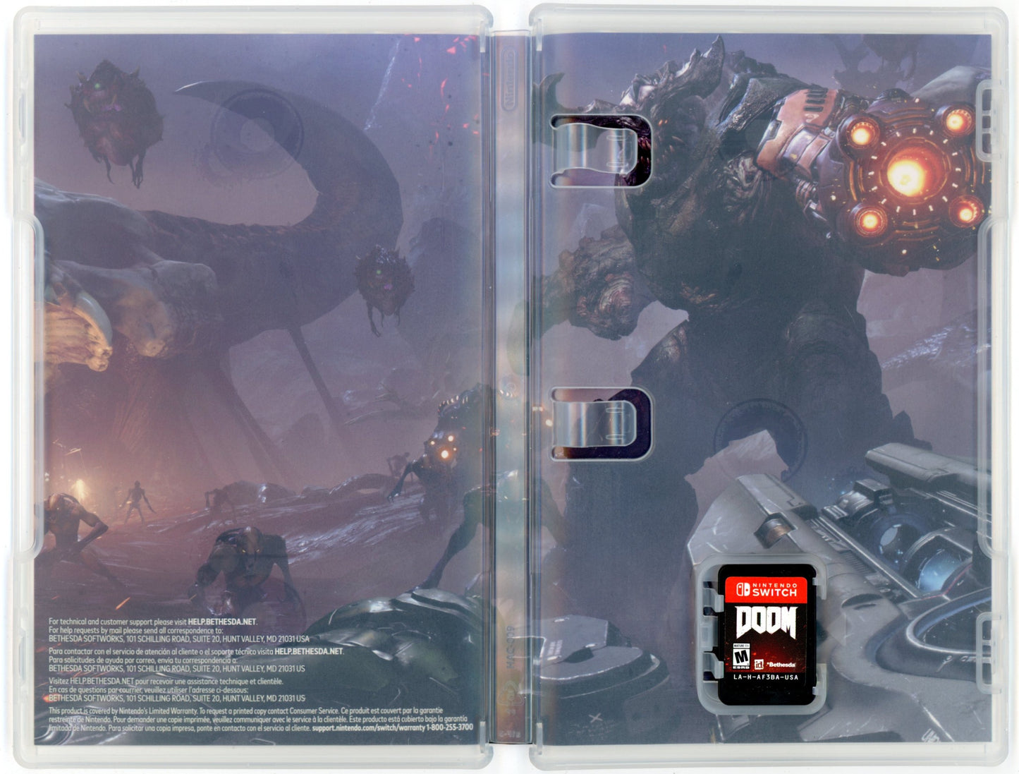 2017 Bethesda Doom Nintendo Switch Video Game Cartridge In Box