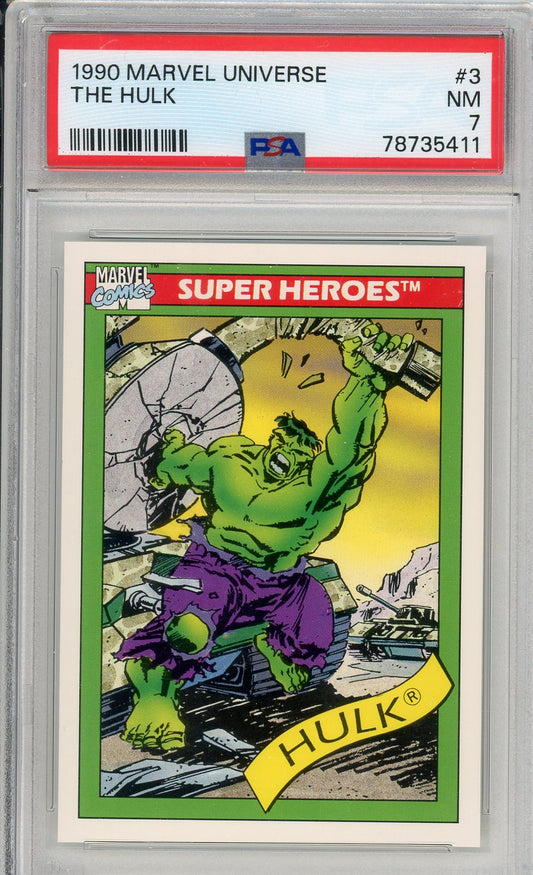 1990 Marvel Universe The Hulk #3 Graded Card PSA 7