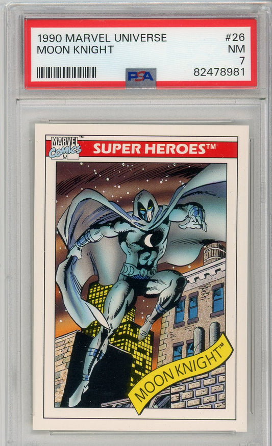 1990 Marvel Universe Moon Knight #26 Graded Card PSA 7