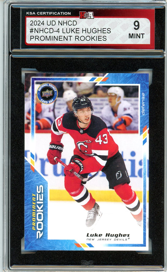 2021/22 Upper Deck NHCD Luke Hughes Graded Rookie Card #NHCD-4 KSA 9