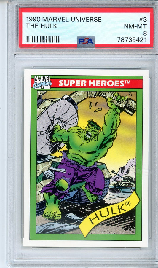 1990 Marvel Universe The Hulk #3 Graded Card PSA 8