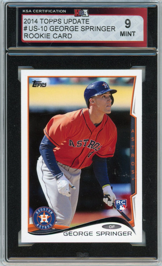 2014 Topps Update George Springer Graded Rookie Card #US10 KSA 9