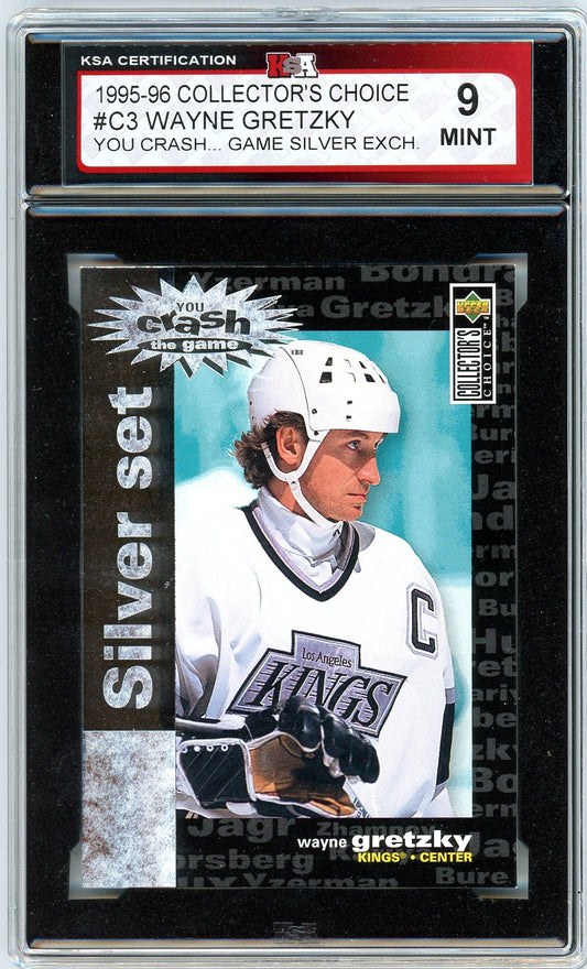 1995/96 UD Collector's Choice Wayne Gretzky Graded Card #C3 KSA 9