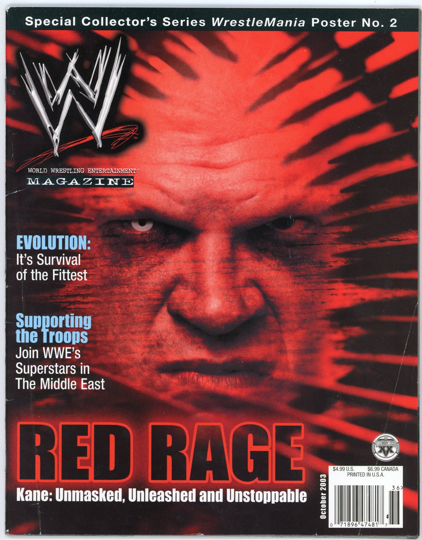 WWE Vintage Wrestling Magazine (October 2003) Kane Cover