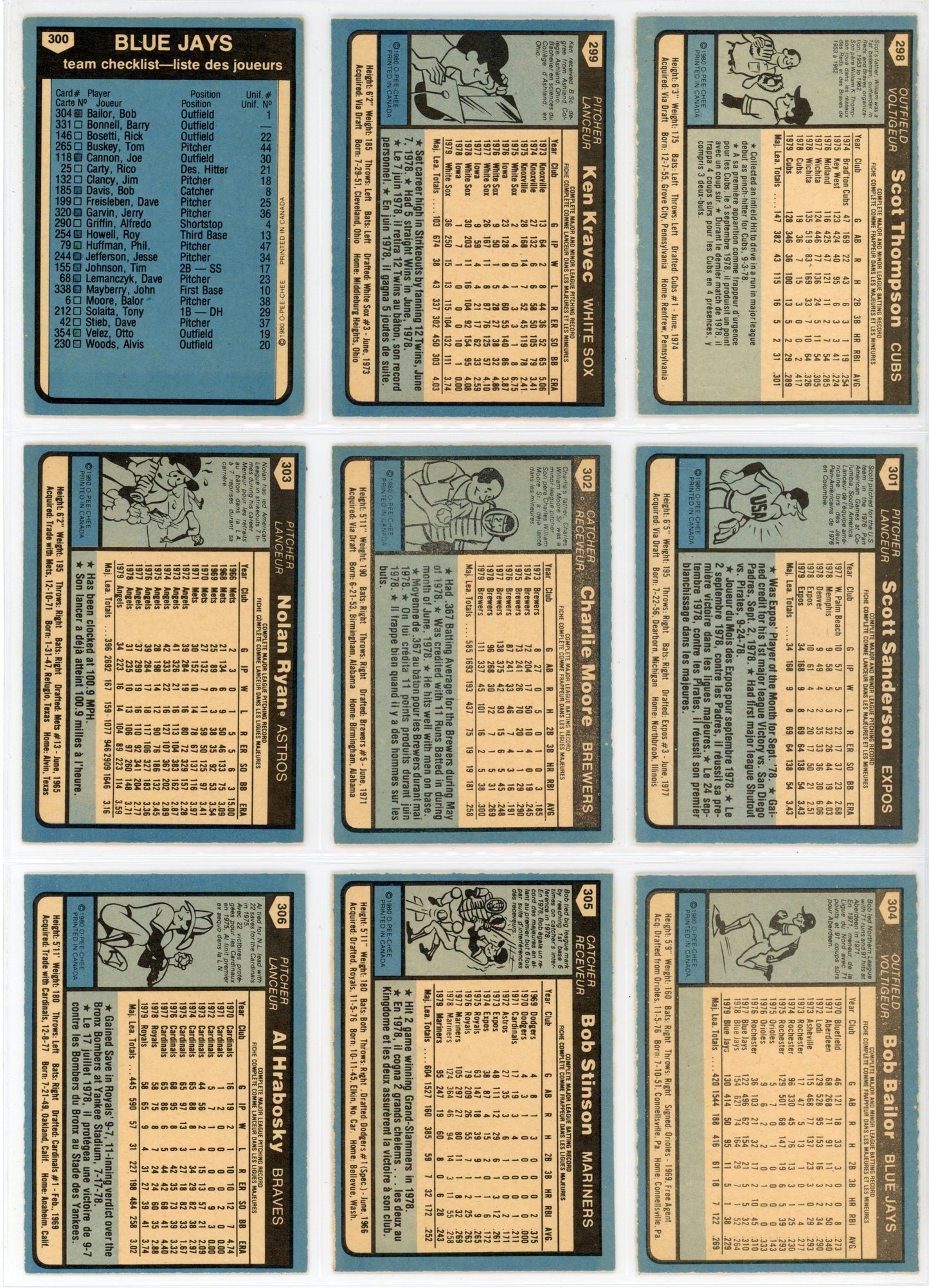 1980 OPC O-Pee-Chee MLB Baseball Complete Set (374 Cards) Pack Fresh