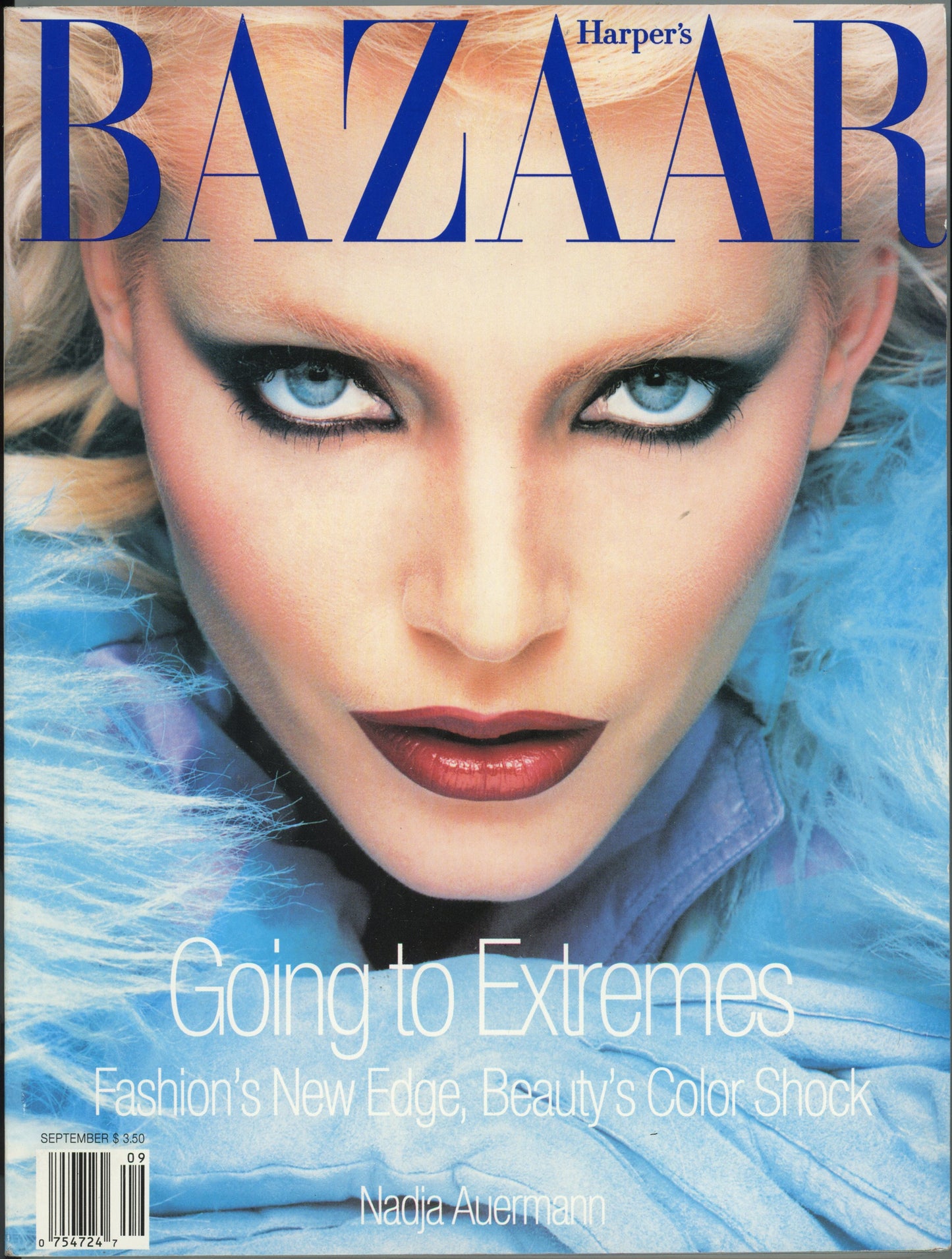 Harper's Bazaar Vintage Fashion Magazine (September 1994) Nadja Auermann Cover