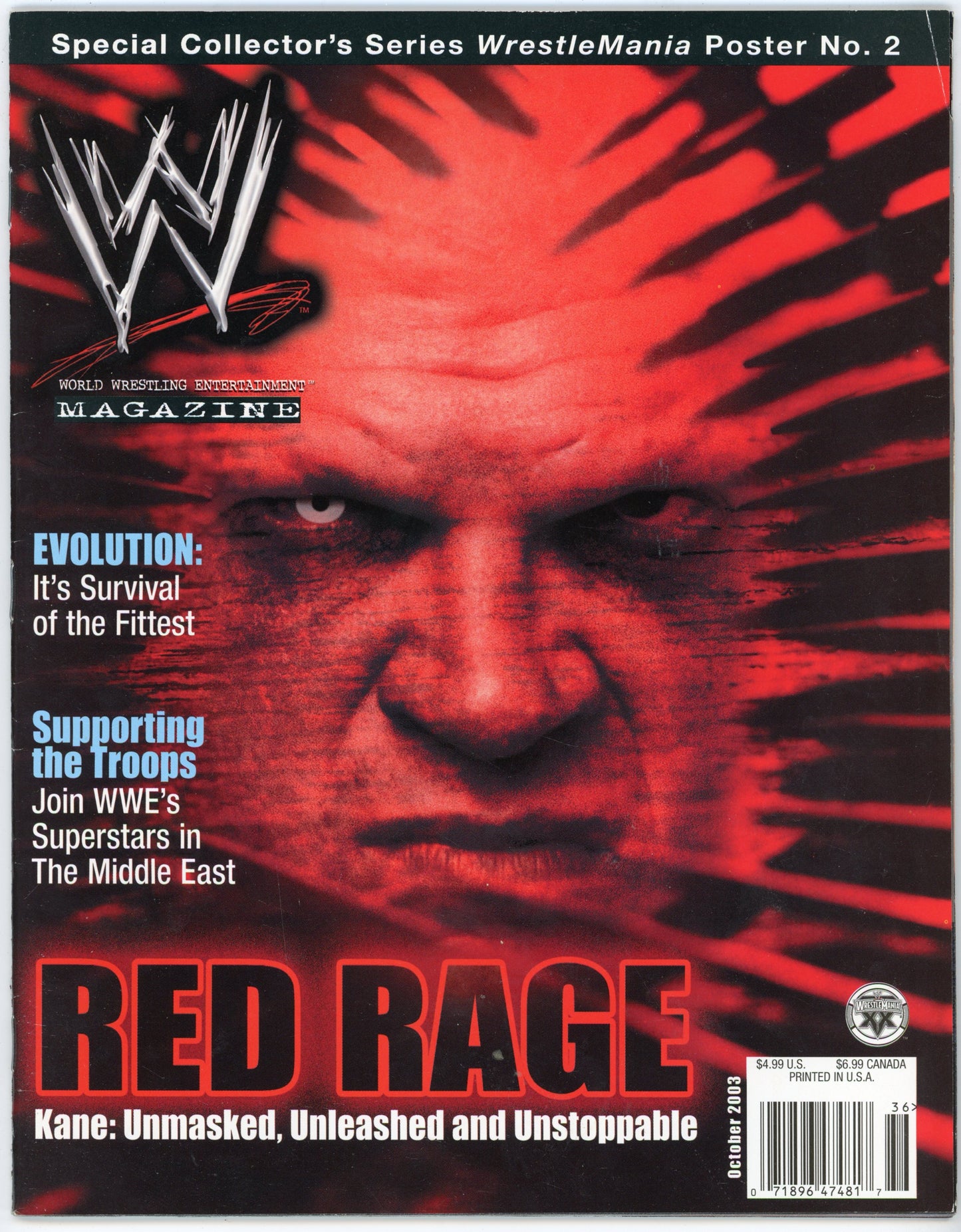 WWE Magazine Vintage Wrestling Magazine (October 2003) Kane Cover