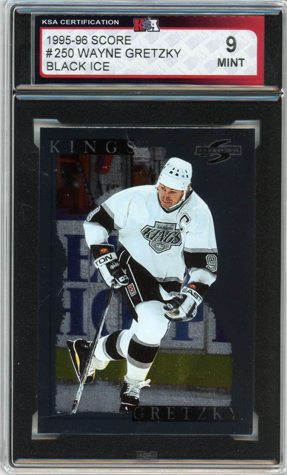 1995/96 Score Wayne Gretzky Black Ice Graded Card #250 KSA 9