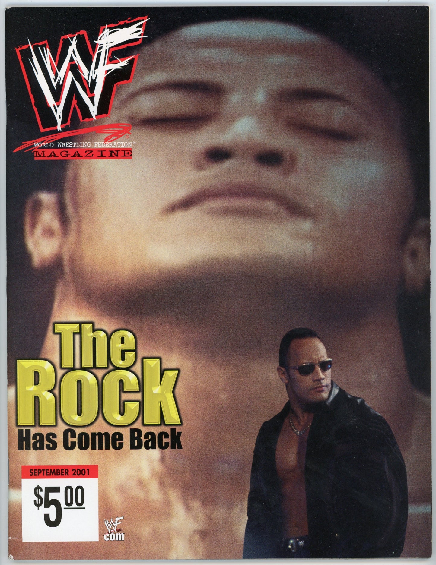 WWF WWE Vintage Wrestling Magazine (September 2001) The Rock Cover