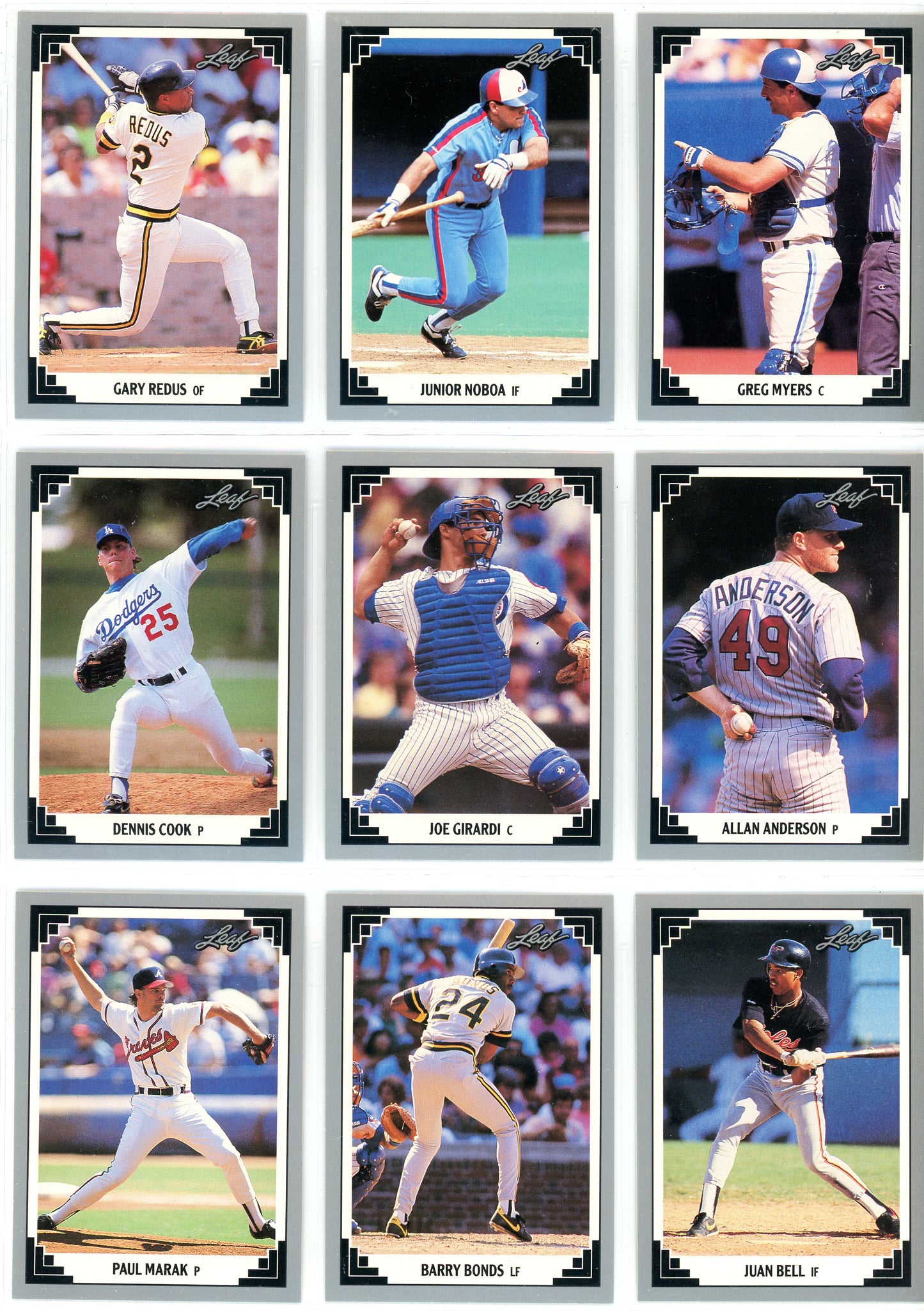 1991 Leaf MLB Baseball Complete Set (528 Cards) + Gold Leaf Rookies (26 Cards)