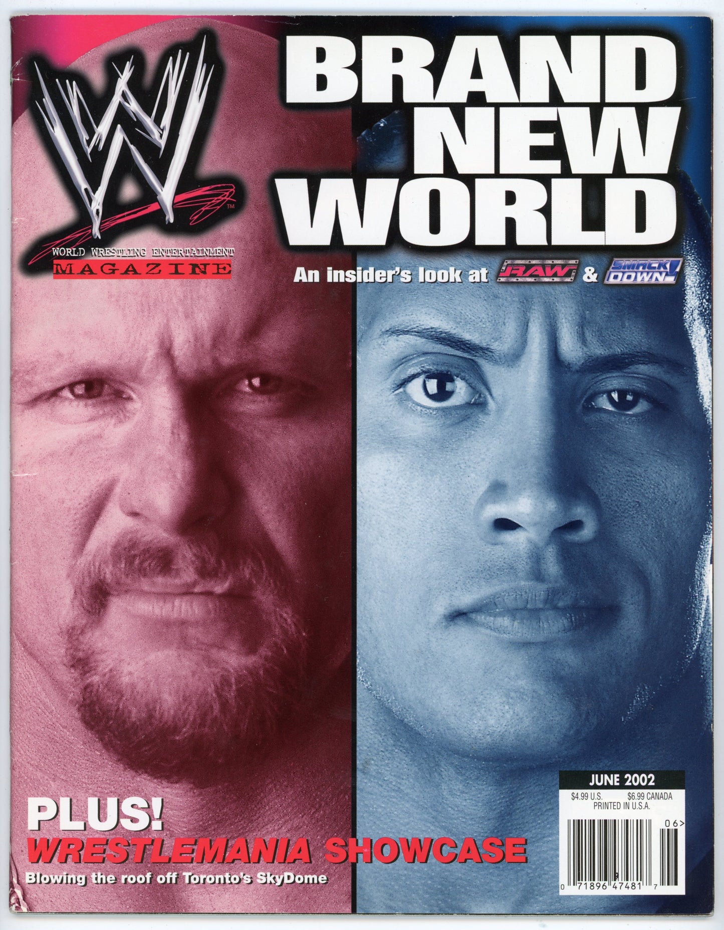 WWE Vintage Wrestling Magazine (June 2002) "Stone Cold" Steve Austin / The Rock Cover