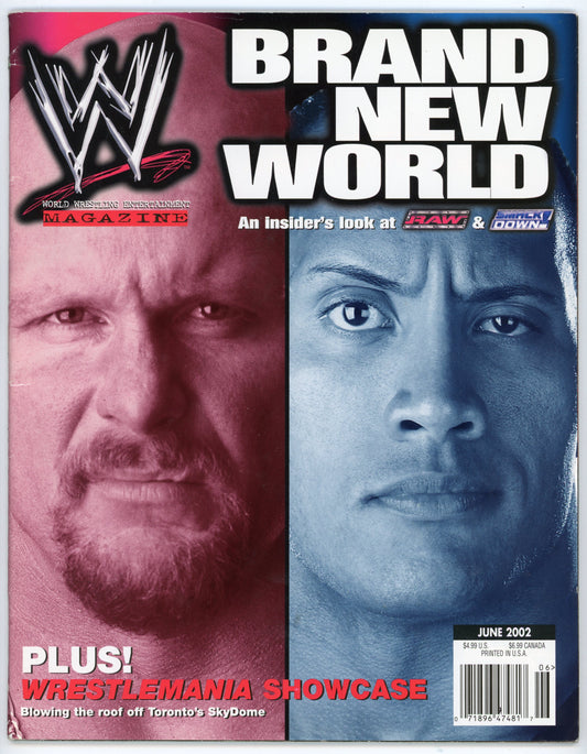 WWE Vintage Wrestling Magazine (June 2002) "Stone Cold" Steve Austin / The Rock Cover
