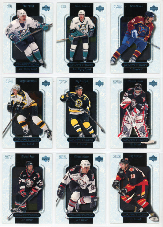 1999/2000 Upper Deck Ovation Standing Ovation NHL Hockey Card Short Set (60 Cards)