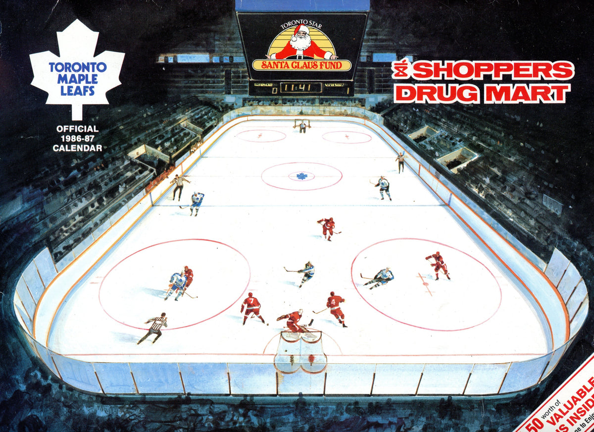 1986/87 Toronto Maple Leafs Shoppers Drug Mart Official Calendar 12" x 9.5"