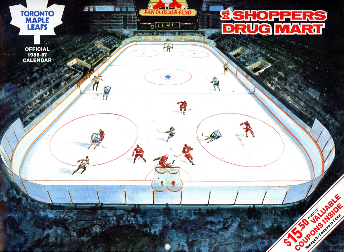 1986/87 Toronto Maple Leafs Shoppers Drug Mart Official Calendar 12" x 9.5"