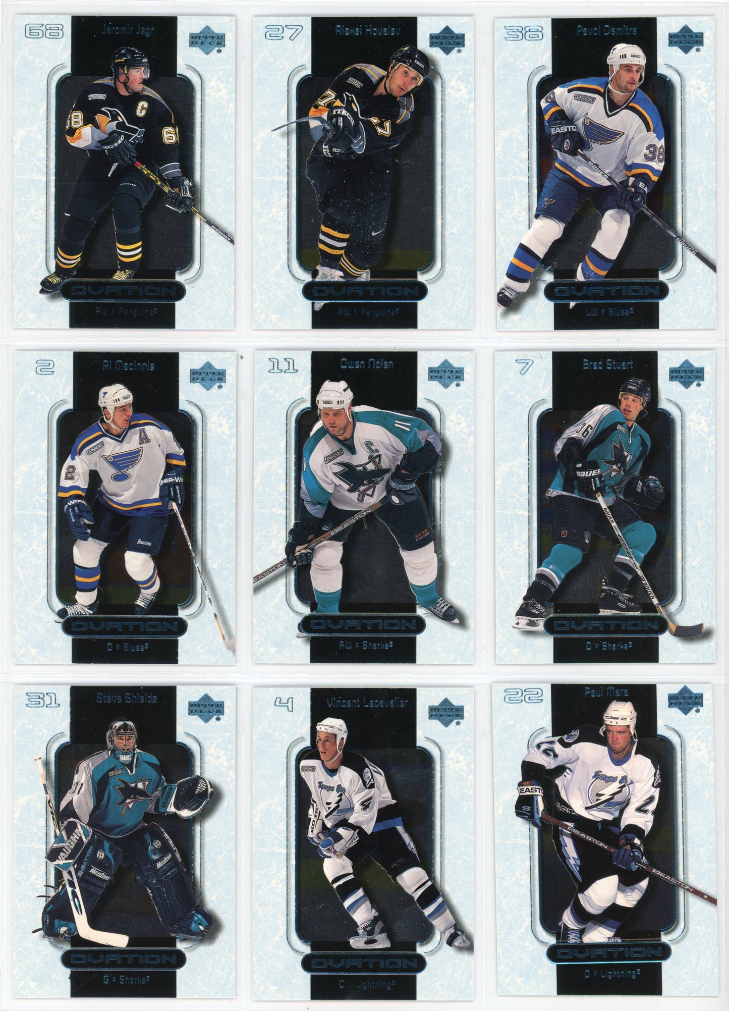 1999/2000 Upper Deck Ovation Standing Ovation NHL Hockey Card Short Set (60 Cards)